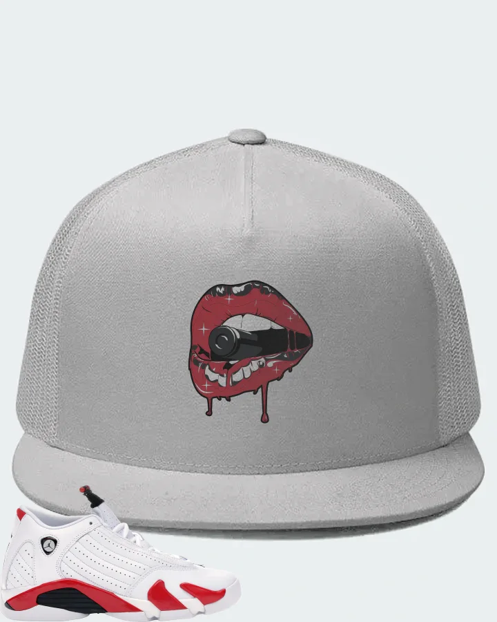 Jordan 14 Retro Sneaker Matching White Hat - Kiss of Death