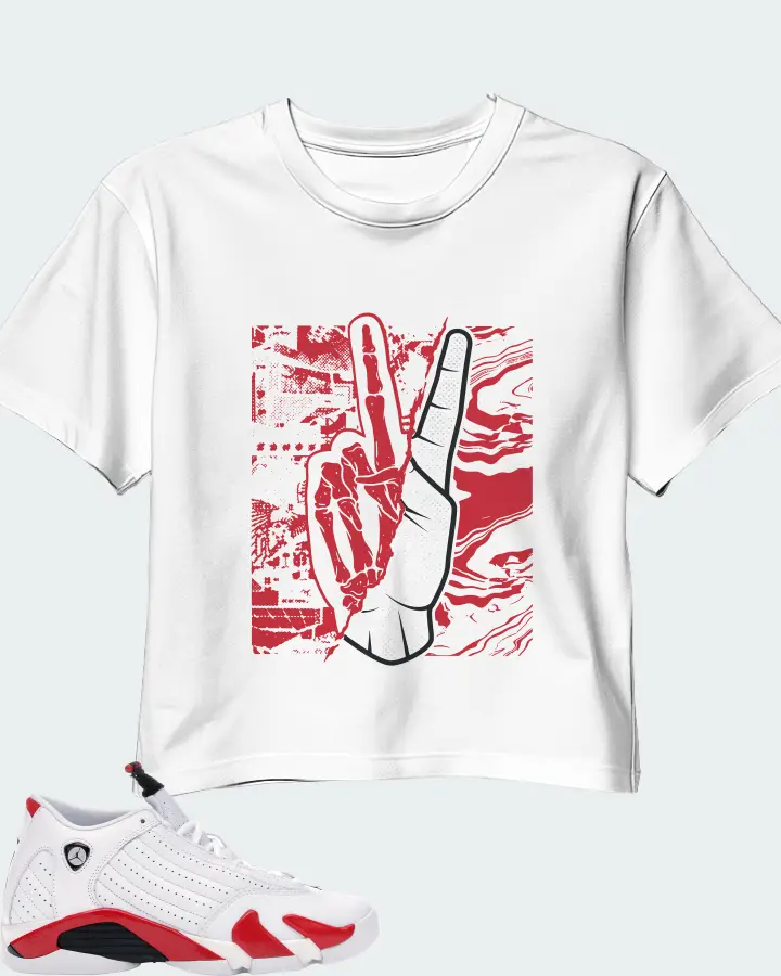 Jordan 14 Retro Sneaker Matching White Crop Top - Peace of mind