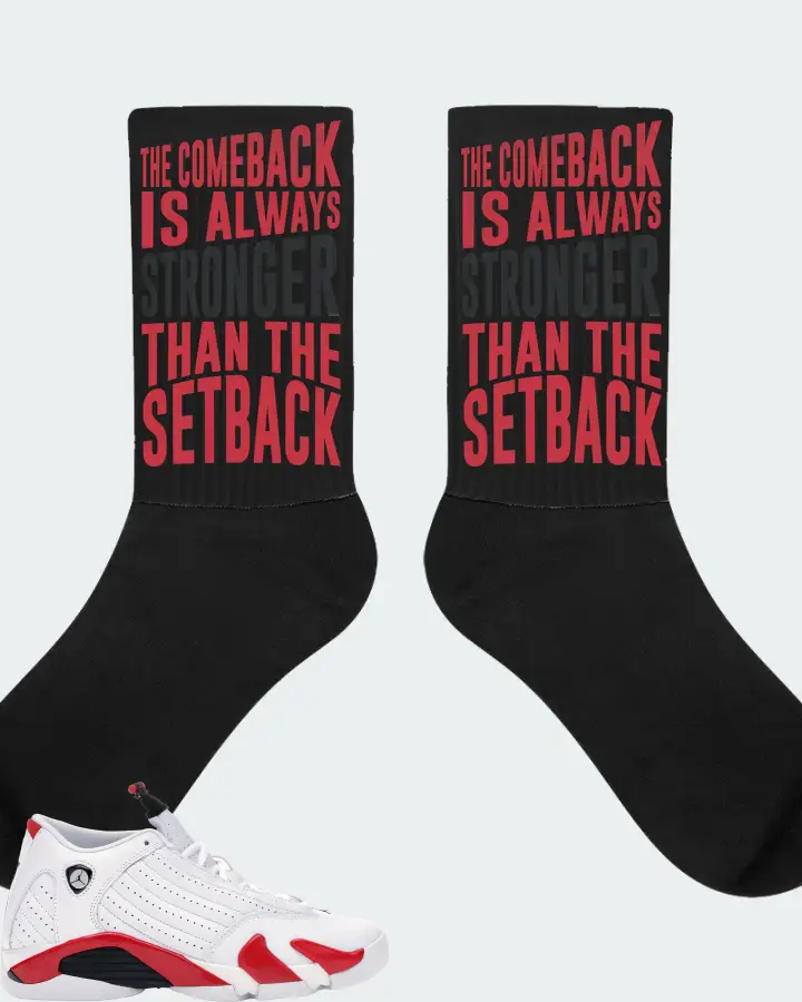 Jordan 14 Retro Sneaker Matching Black Socks - The Comeback