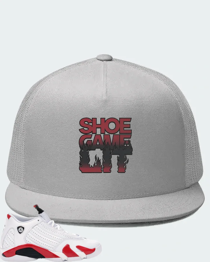 Jordan 14 Retro Sneaker Matching White Hat - Shoe Game Lit Refreshed