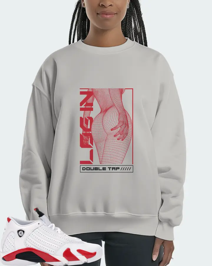 Jordan 14 Retro Sneaker Matching Grey Sweatshirt (LOGIN) - View 3
