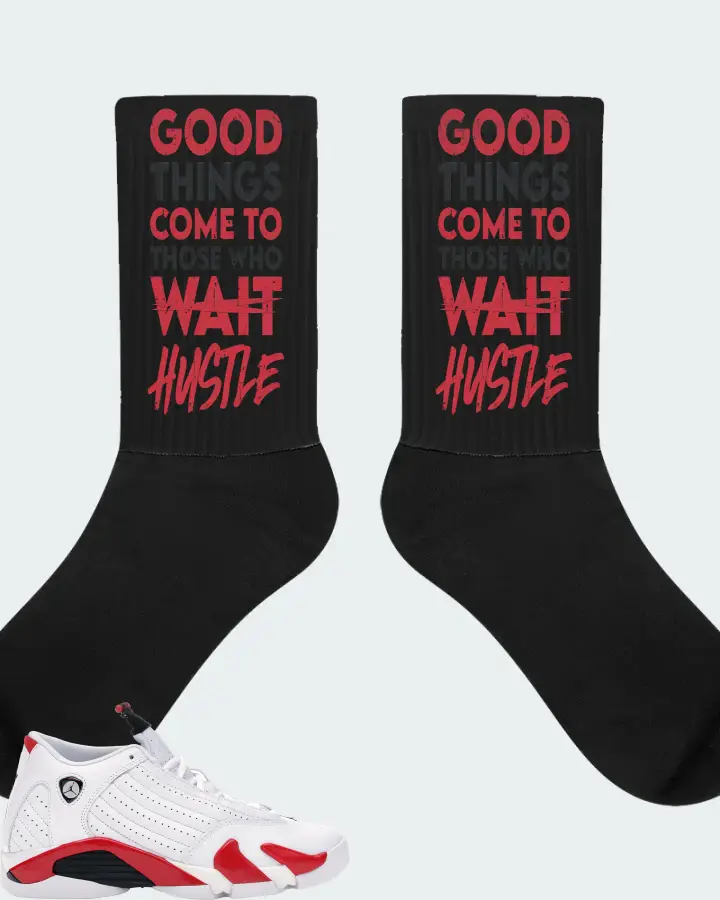 Jordan 14 Retro Sneaker Matching Black Socks - Good Things Come