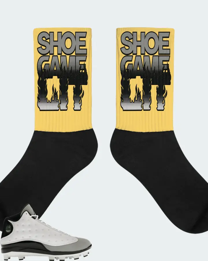 Jordan 13 Retro MCS Cleat Sneaker Matching Yellow Socks - Shoe Game Lit Refreshed