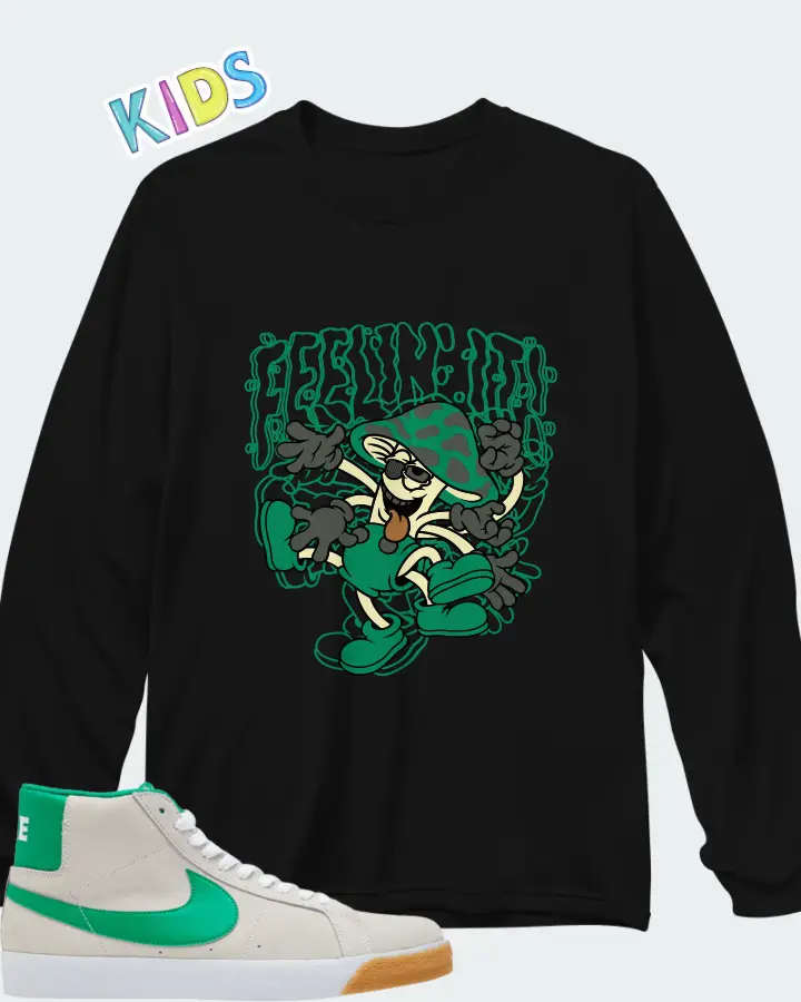 Nike SB Zoom Blazer Mid Summit White Lucky Green Matching Kid's Long Sleeve T-Shirt