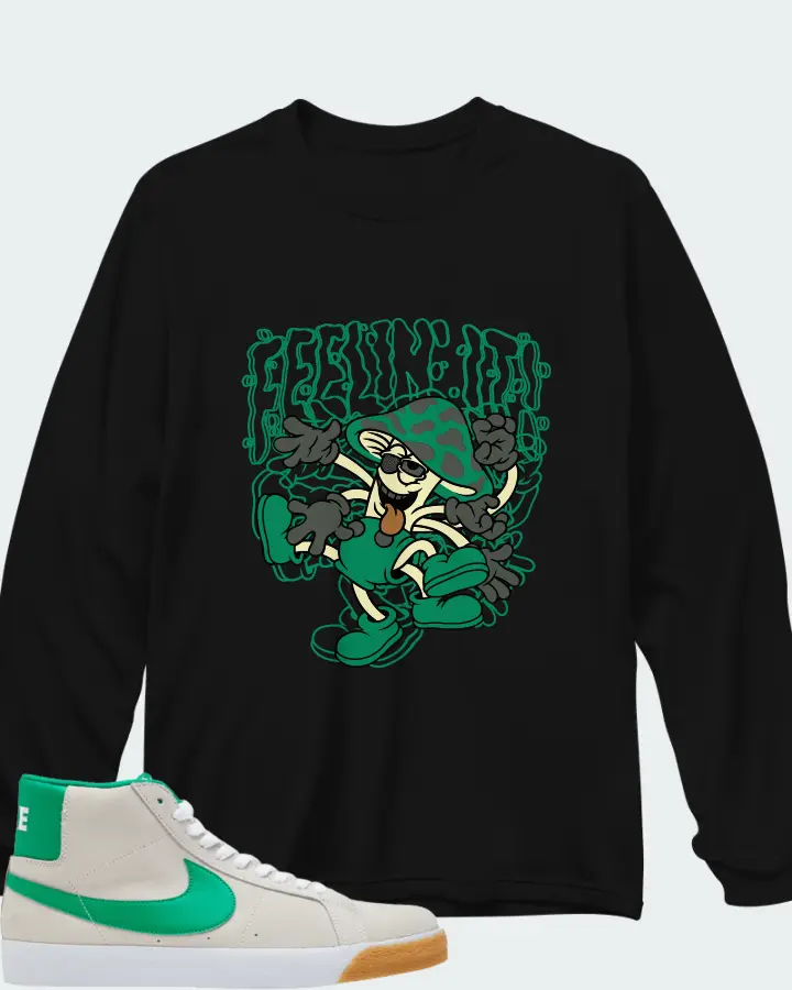 Nike SB Zoom Blazer Mid Summit White Lucky Green Matching Long Sleeve T-Shirt