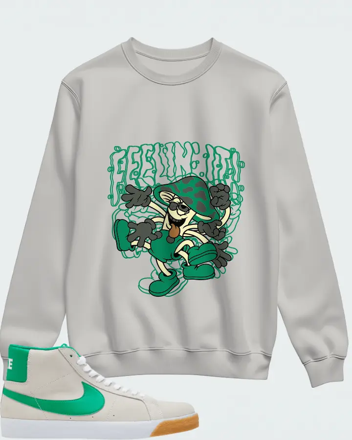 Nike SB Zoom Blazer Mid Summit White Lucky Green Matching Sweatshirt