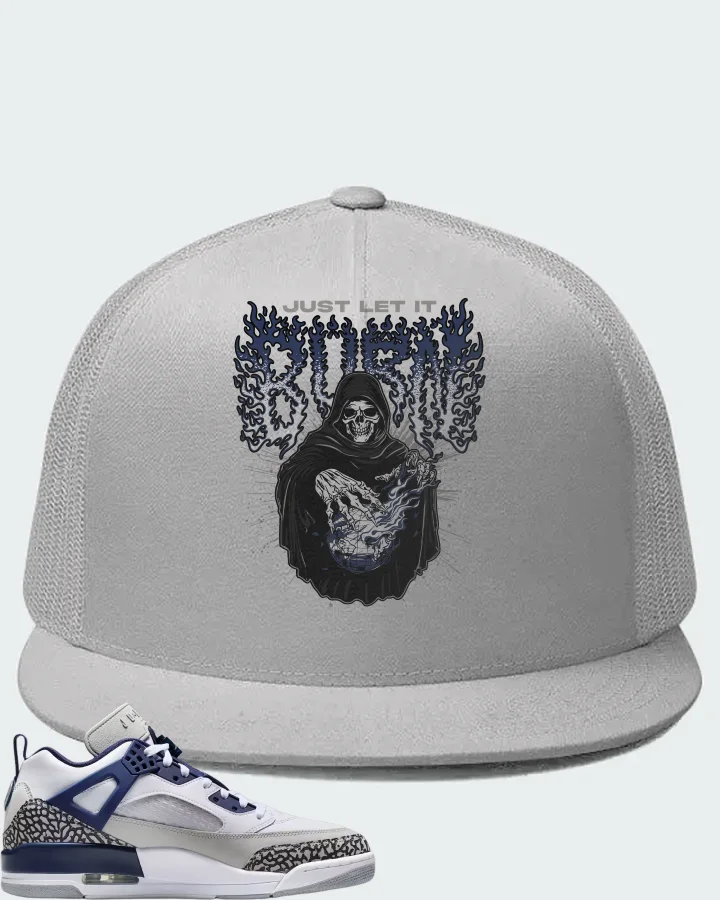 Air Jordan Spizike Low White Neutral Grey Anthracite Midnight Navy Matching Hat
