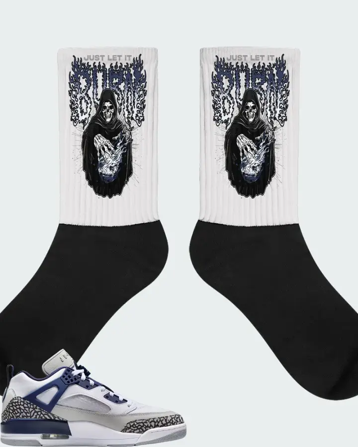 Air Jordan Spizike Low White Neutral Grey Anthracite Midnight Navy Matching Socks