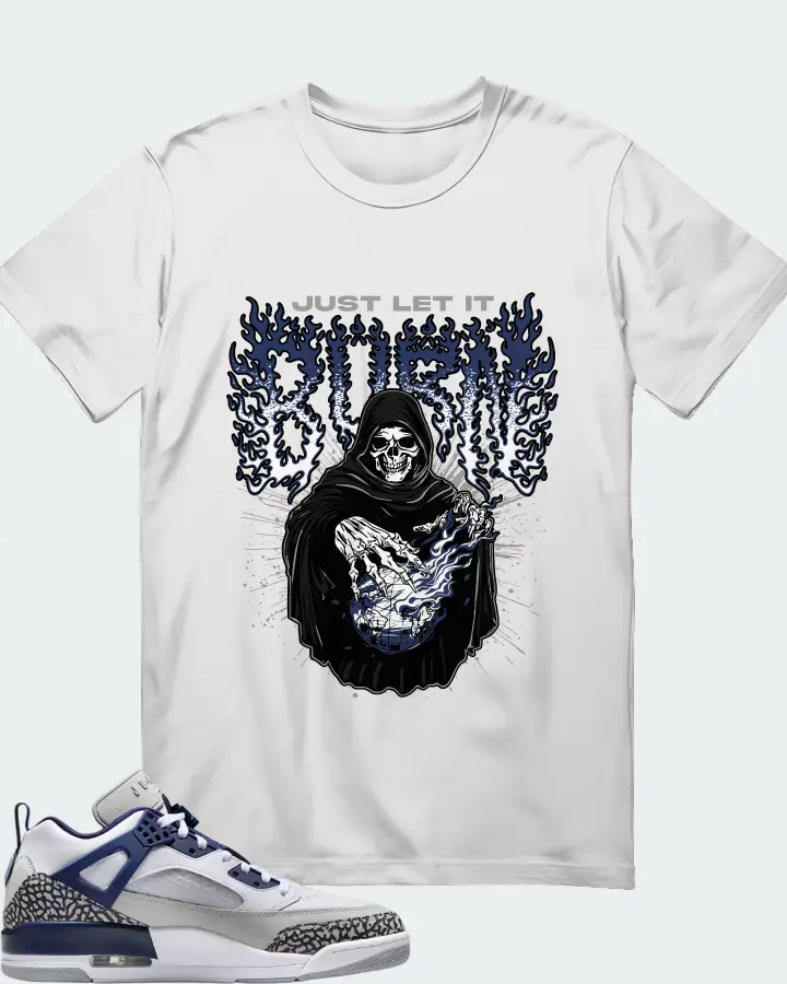 Air Jordan Spizike Low White Neutral Grey Anthracite Midnight Navy Matching T-Shirt