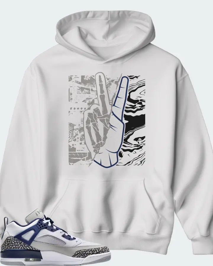 Air Jordan Spizike Low White Neutral Grey Anthracite Midnight Navy Matching Hoodie