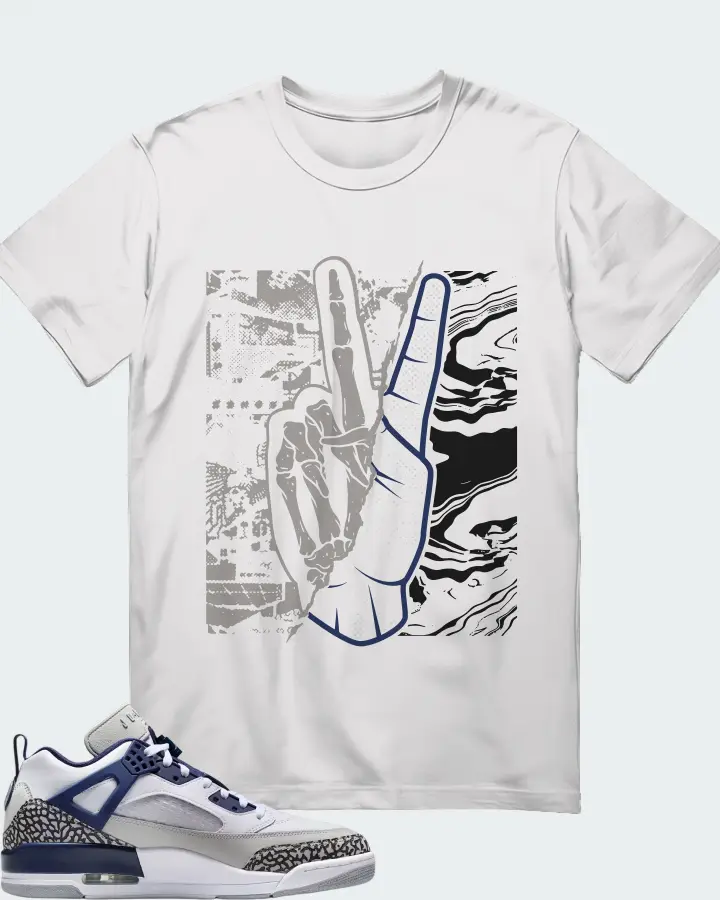 Air Jordan Spizike Low White Neutral Grey Anthracite Midnight Navy Matching T-Shirt