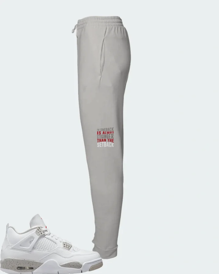 Jordan 4 Retro Sneaker Matching Grey Joggers - The Comeback