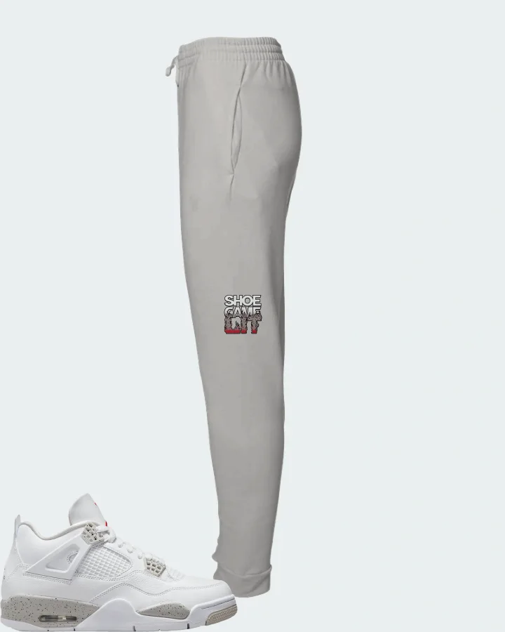 Jordan 4 Retro Sneaker Matching Grey Joggers - Shoe Game Lit Refreshed