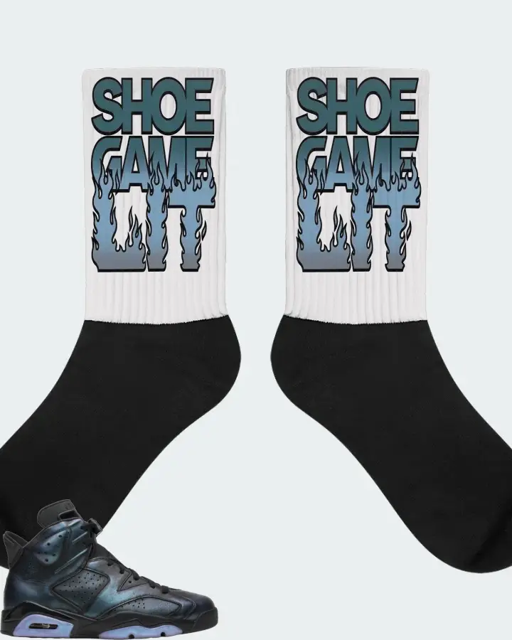 Jordan 6 Retro Sneaker Matching White Socks - Shoe Game Lit Refreshed