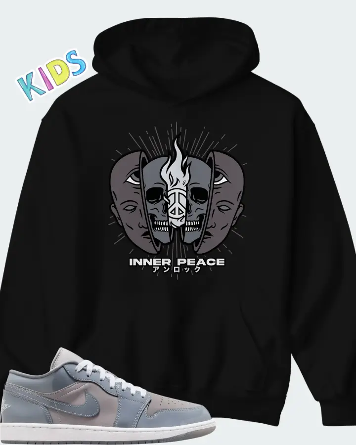 Air Jordan 1 Low Cool Grey Matching Kid's Hoodie