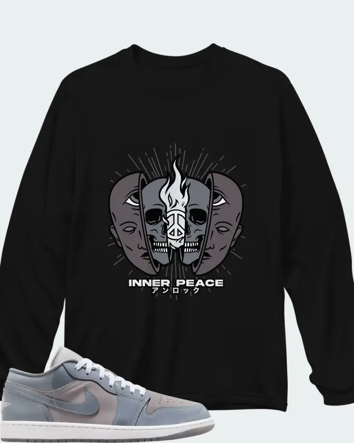 Air Jordan 1 Low Cool Grey Matching Long Sleeve T-Shirt