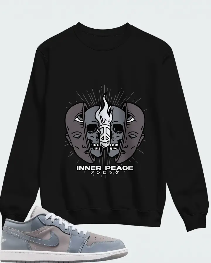 Air Jordan 1 Low Cool Grey Matching Sweatshirt