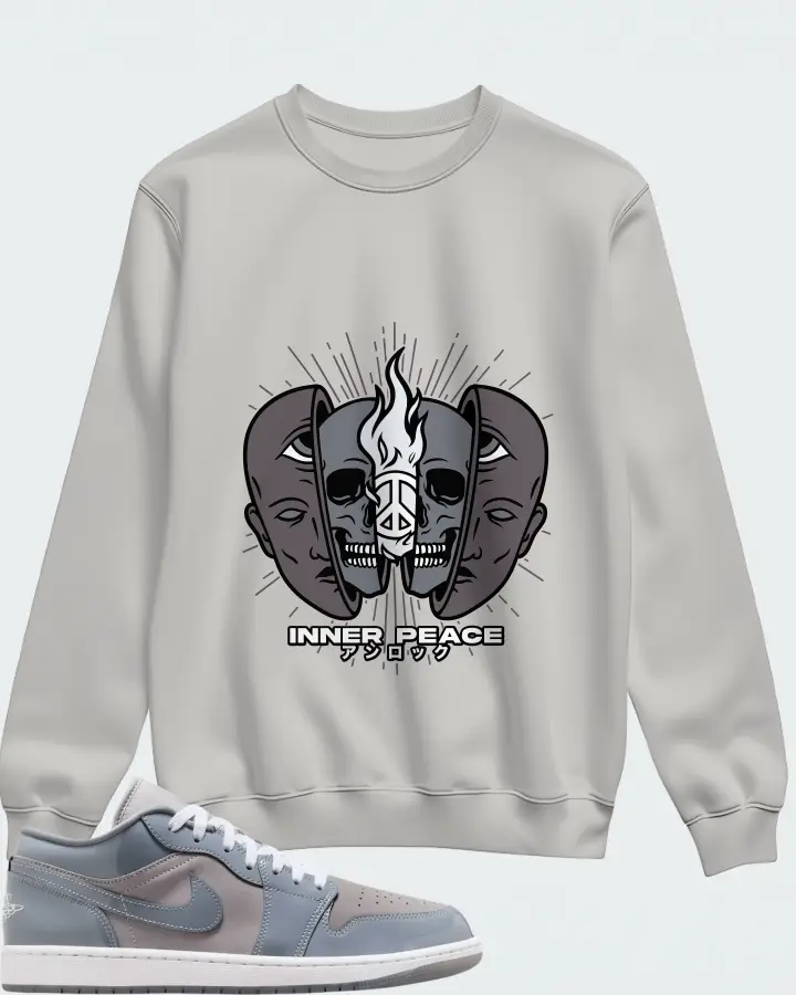 Air Jordan 1 Low Cool Grey Matching Sweatshirt