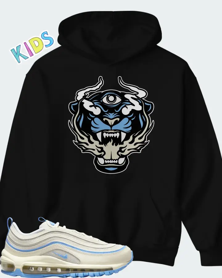 Nike Air Max 97 Athletic Department Sail University Blue Matching Kid's Hoodie