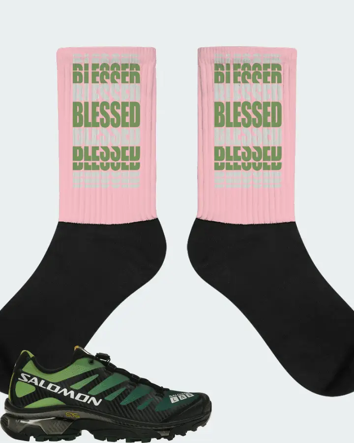 Salomon XT-4 OG Sneaker Matching Pink Socks - BLESSED Many Times