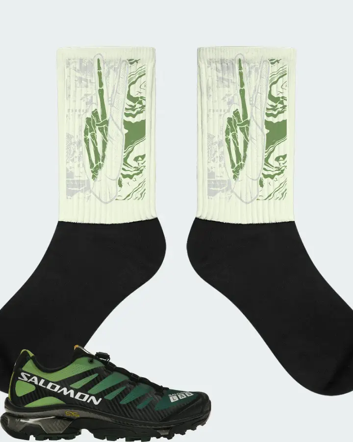 Salomon XT-4 OG Sneaker Matching Citron Socks - Peace of mind