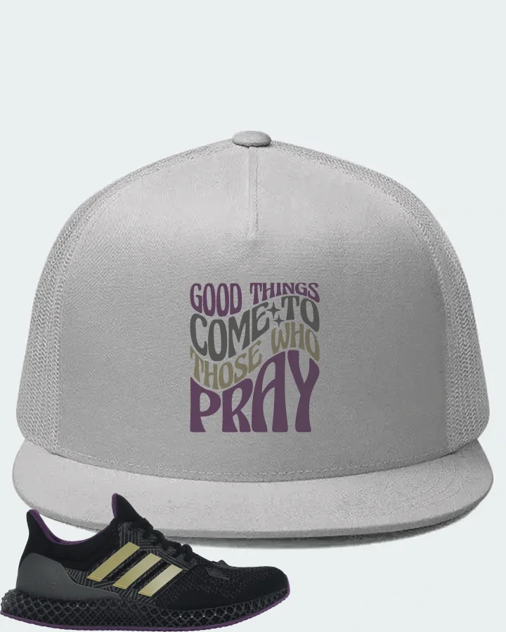 adidas Ultra 4D Sneaker Matching White Hat - Good Things Come To Those Who Pray