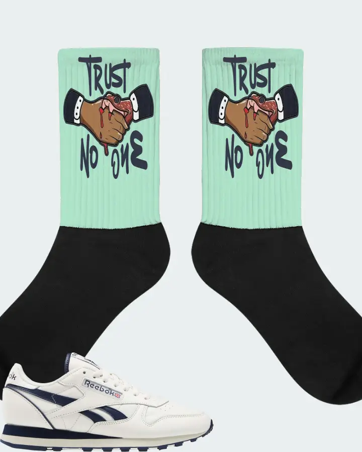 Reebok Classic Leather Sneaker Matching Mint Socks - Trust No One
