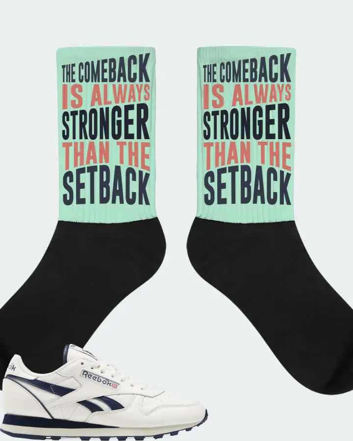 Reebok Classic Leather Sneaker Matching Mint Socks - The Comeback