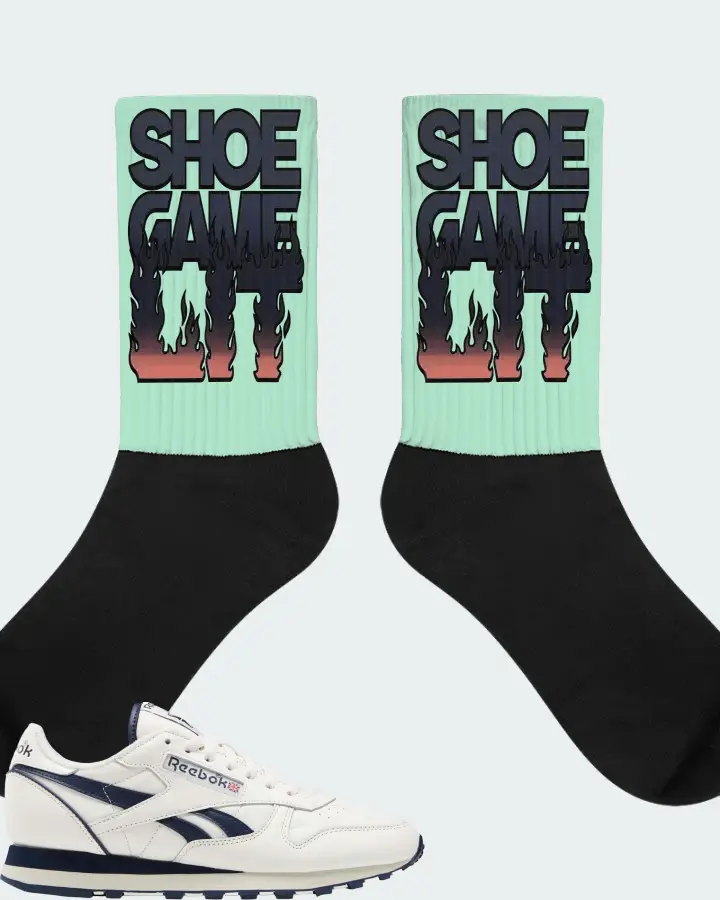 Reebok Classic Leather Sneaker Matching Mint Socks - Shoe Game Lit Refreshed