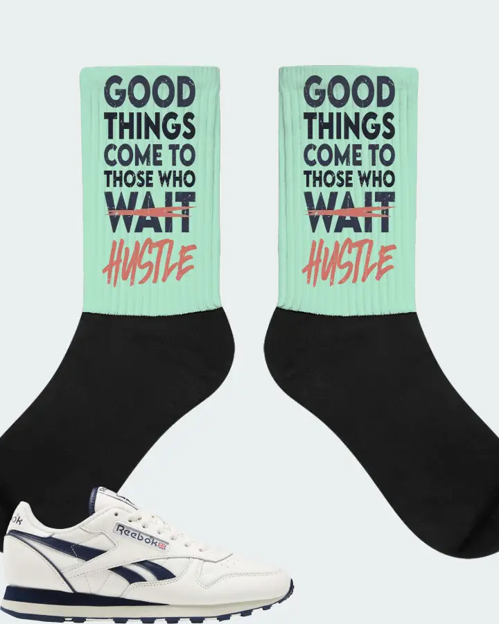 Reebok Classic Leather Sneaker Matching Mint Socks - Good Things Come