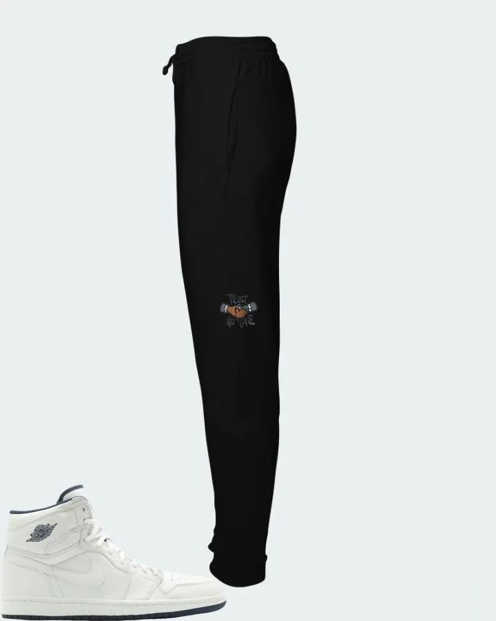 Jordan 1 Retro Sneaker Matching Black Joggers - Trust No One