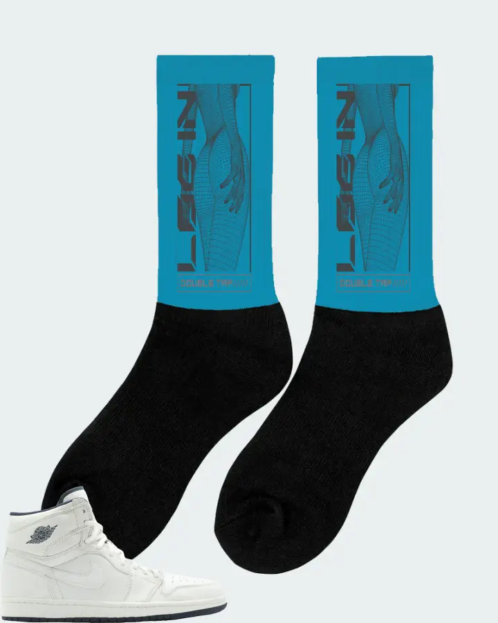 Jordan 1 Retro Sneaker Matching Aqua Socks (LOGIN) - View 3