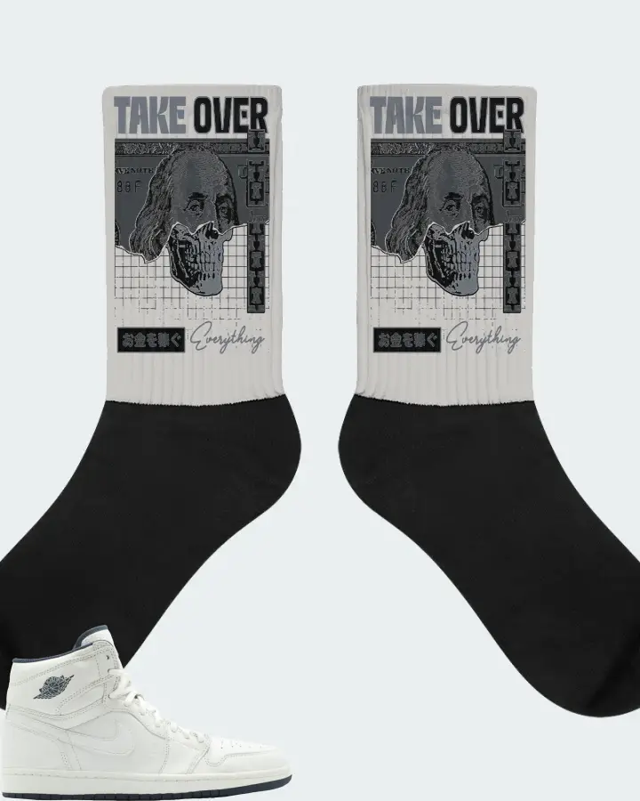 Jordan 1 Retro Sneaker Matching Grey Socks - Take Over