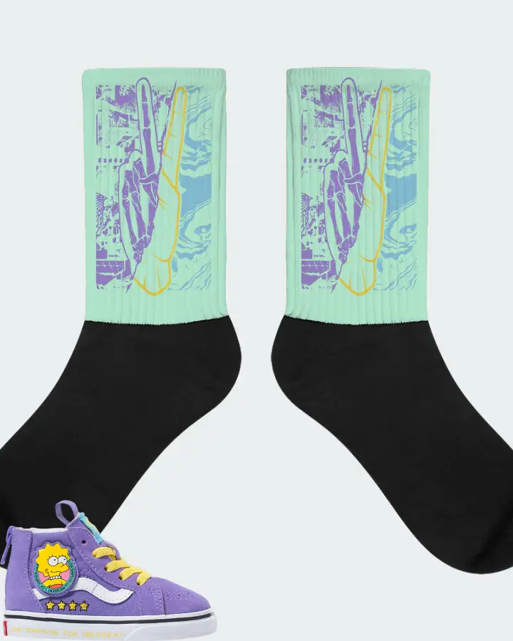 Vans Sk8-Hi Zip Sneaker Matching Mint Socks - Peace of mind