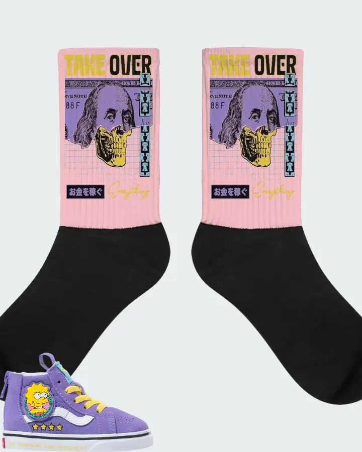 Vans Sk8-Hi Zip Sneaker Matching Pink Socks - Take Over