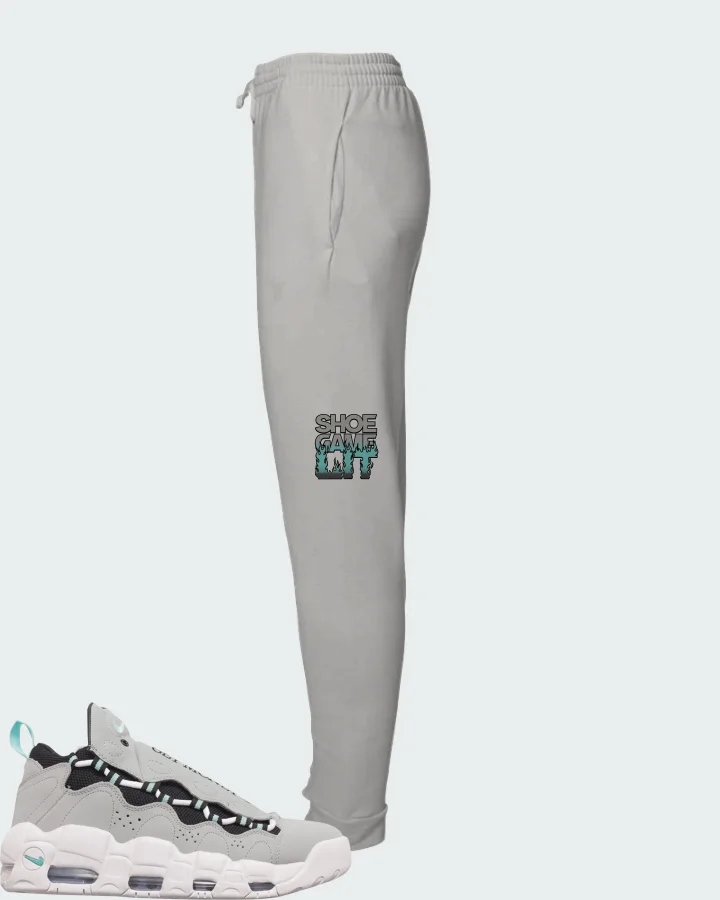Nike Air More Money Wolf Grey Island Green Matching Joggers