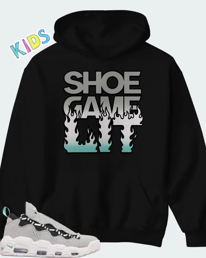 Nike Air More Money Wolf Grey Island Green Matching Kid's Hoodie