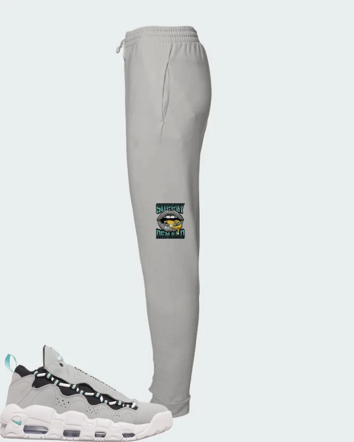 Nike Air More Money Wolf Grey Island Green Matching Joggers