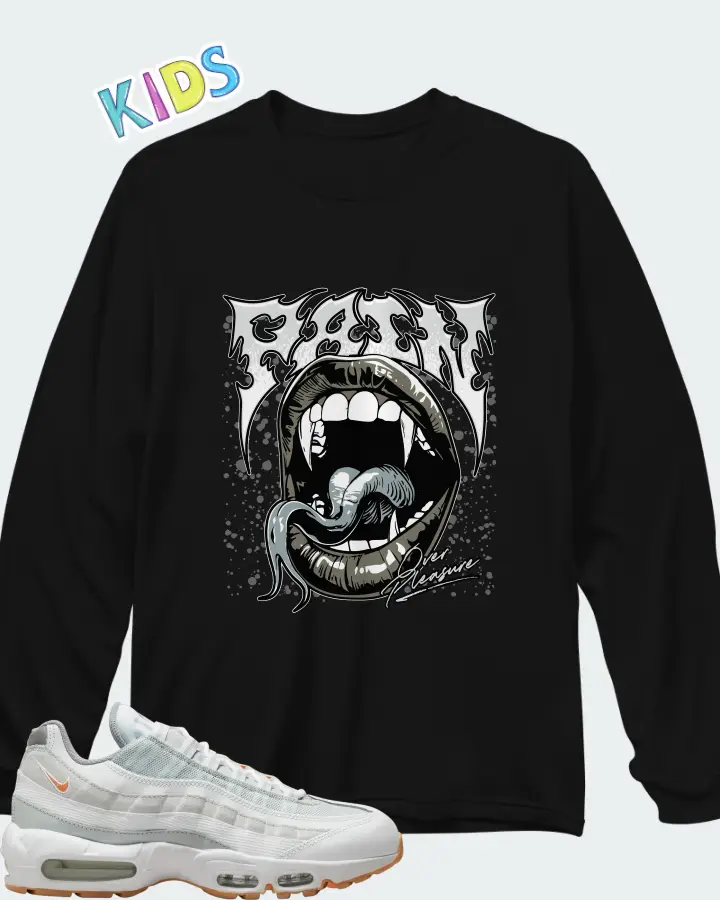Nike Air Max Plus Wolf Grey Hot Curry Matching Kid's Long Sleeve T-Shirt