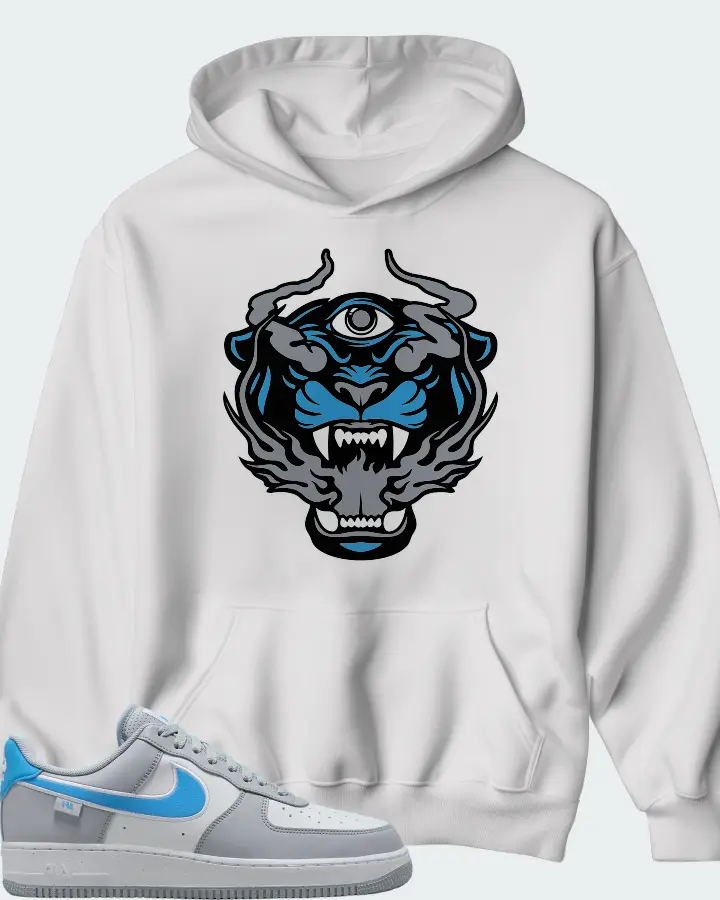 Nike Air Force 1 Low Grey University Blue Matching Hoodie