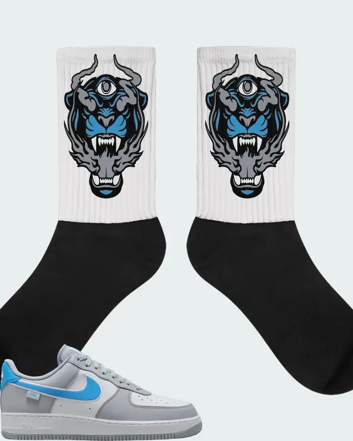 Nike Air Force 1 Low Grey University Blue Matching Socks
