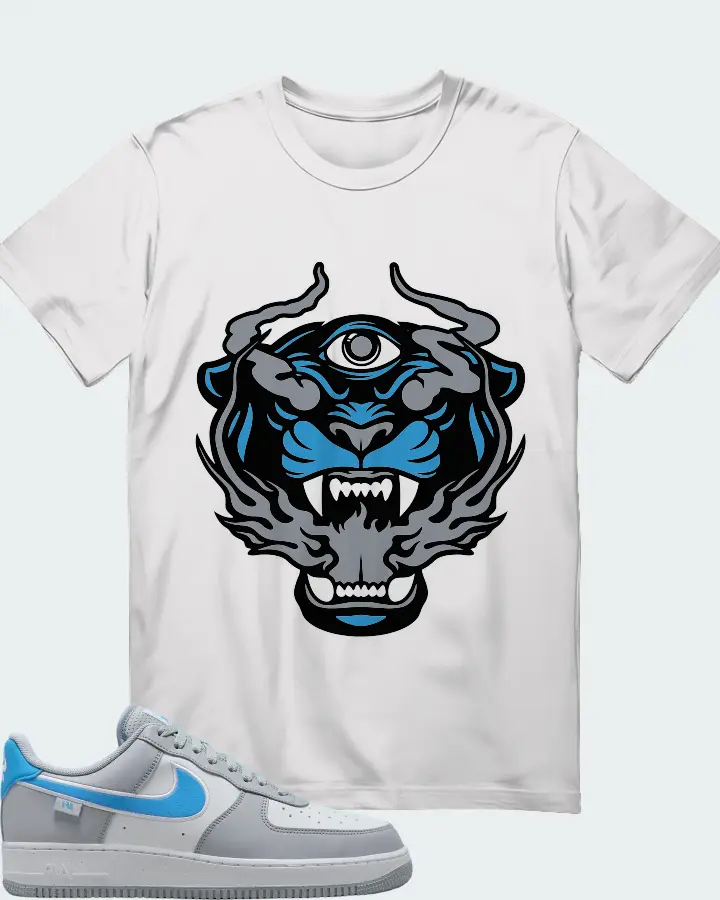 Nike Air Force 1 Low Grey University Blue Matching T-Shirt