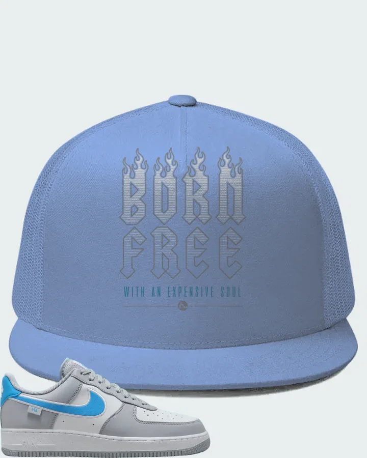 Nike Air Force 1 Low Grey University Blue Matching Hat