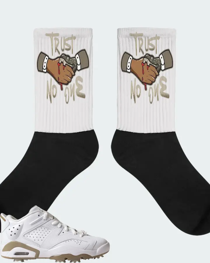 Jordan 6 Retro Low Golf Sneaker Matching White Socks - Trust No One