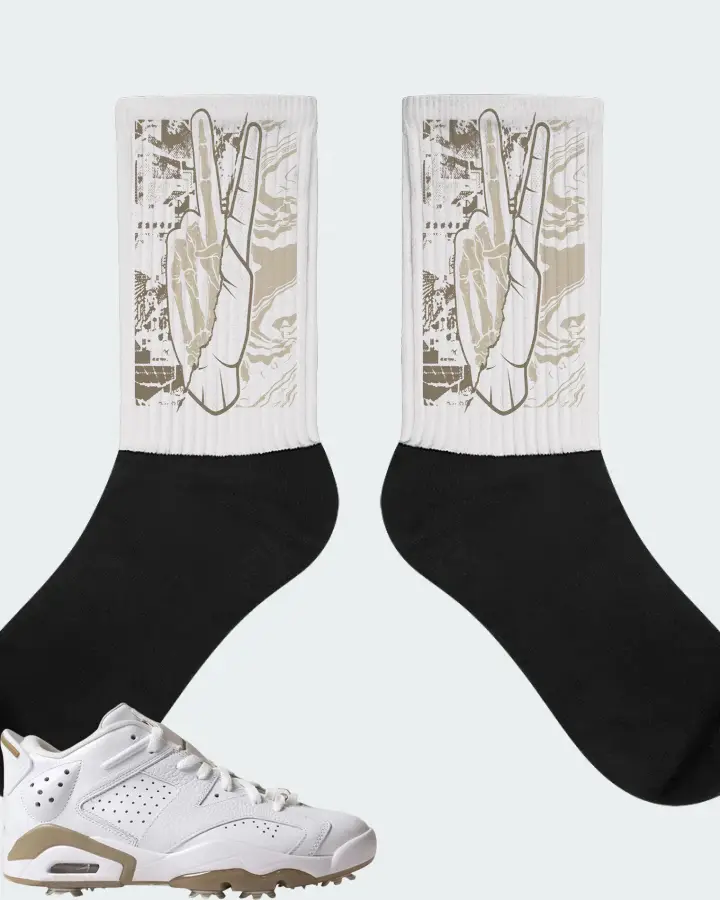 Jordan 6 Retro Low Golf Sneaker Matching White Socks - Peace of mind
