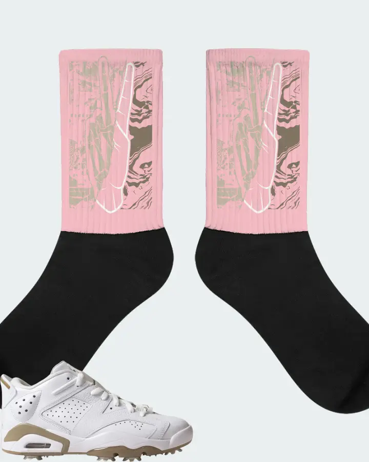 Jordan 6 Retro Low Golf Sneaker Matching Pink Socks - Peace of mind