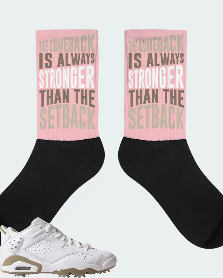 Jordan 6 Retro Low Golf Sneaker Matching Pink Socks - The Comeback