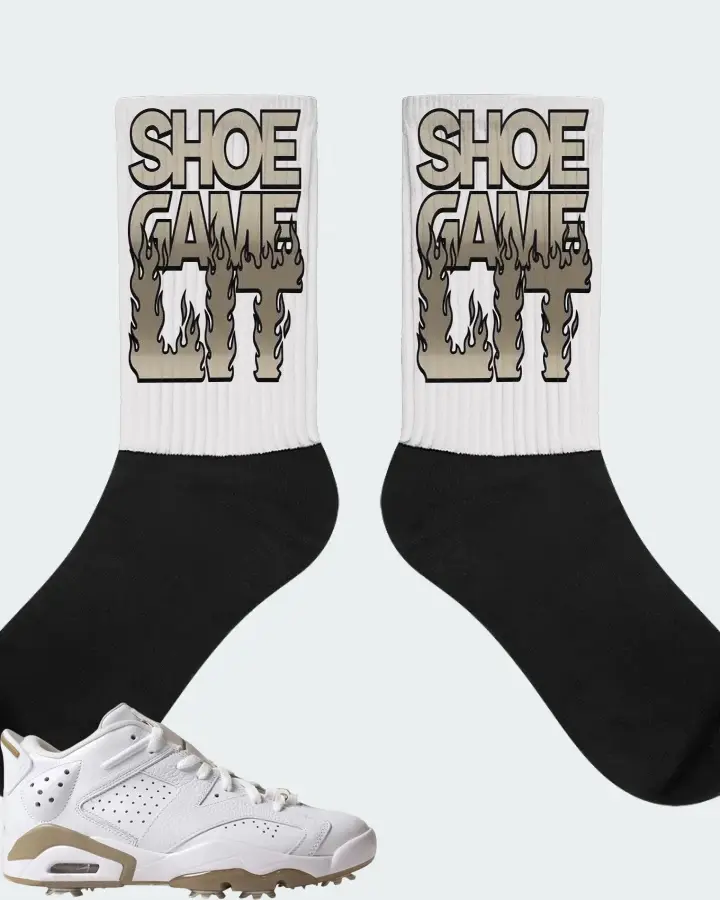 Jordan 6 Retro Low Golf Sneaker Matching White Socks - Shoe Game Lit Refreshed