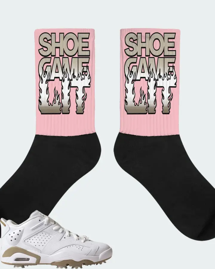 Jordan 6 Retro Low Golf Sneaker Matching Pink Socks - Shoe Game Lit Refreshed
