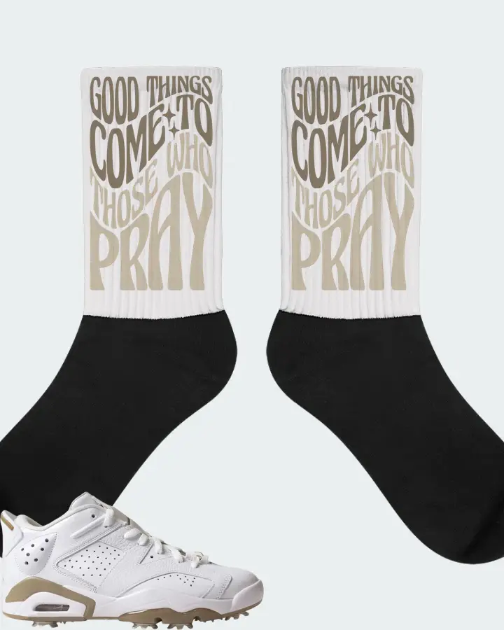 Jordan 6 Retro Low Golf Sneaker Matching White Socks - Good Things Come To Those Who Pray